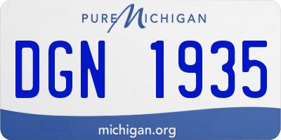 MI license plate DGN1935