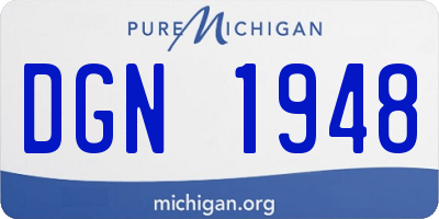 MI license plate DGN1948