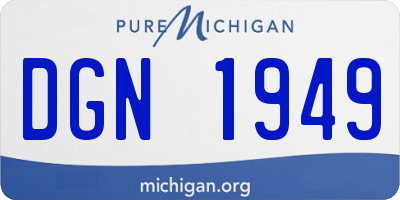 MI license plate DGN1949
