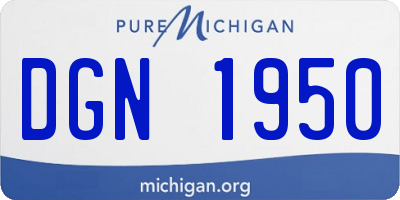 MI license plate DGN1950