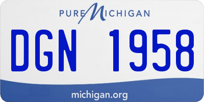 MI license plate DGN1958