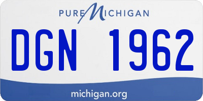 MI license plate DGN1962