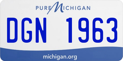 MI license plate DGN1963