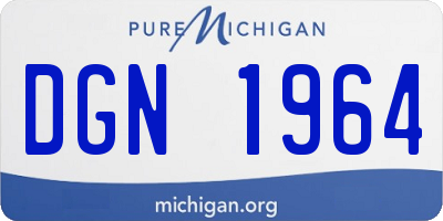 MI license plate DGN1964