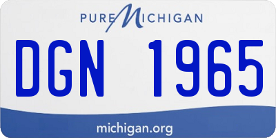 MI license plate DGN1965