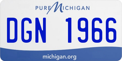 MI license plate DGN1966