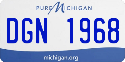 MI license plate DGN1968