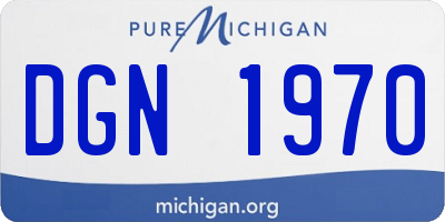 MI license plate DGN1970