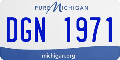 MI license plate DGN1971