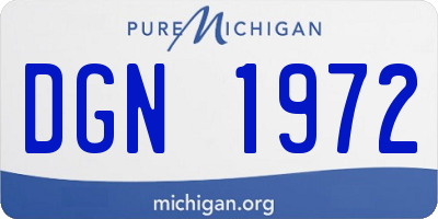 MI license plate DGN1972