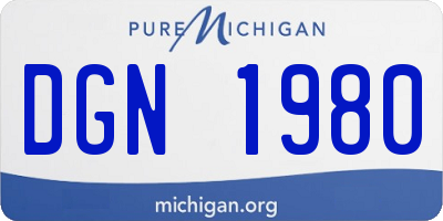 MI license plate DGN1980