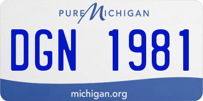 MI license plate DGN1981
