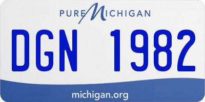 MI license plate DGN1982