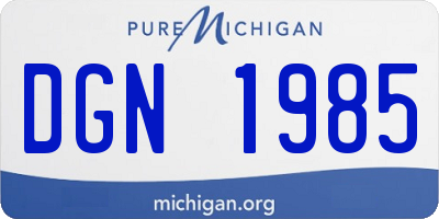 MI license plate DGN1985
