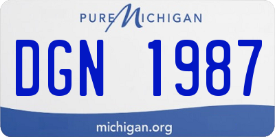 MI license plate DGN1987