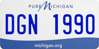MI license plate DGN1990
