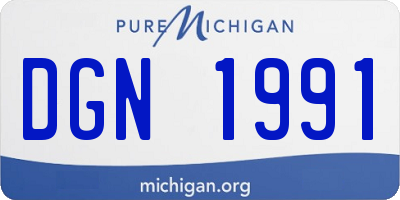 MI license plate DGN1991