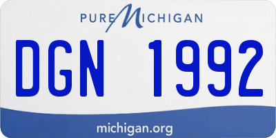 MI license plate DGN1992