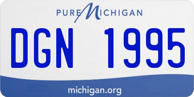 MI license plate DGN1995