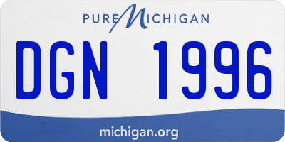 MI license plate DGN1996