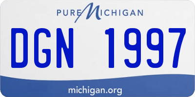 MI license plate DGN1997