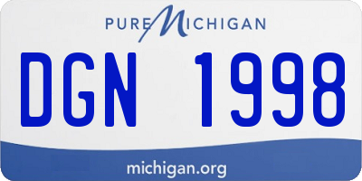 MI license plate DGN1998