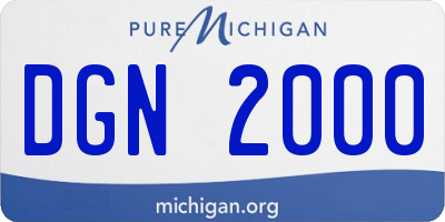MI license plate DGN2000