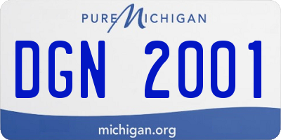 MI license plate DGN2001