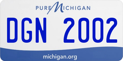 MI license plate DGN2002