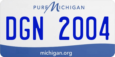MI license plate DGN2004