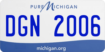 MI license plate DGN2006