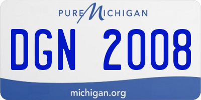 MI license plate DGN2008