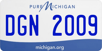 MI license plate DGN2009