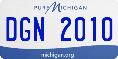MI license plate DGN2010