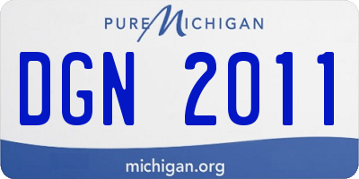 MI license plate DGN2011