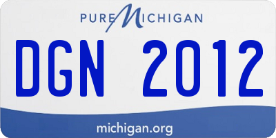 MI license plate DGN2012