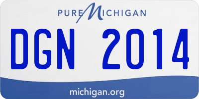 MI license plate DGN2014