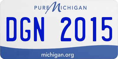 MI license plate DGN2015