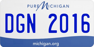 MI license plate DGN2016