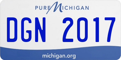 MI license plate DGN2017