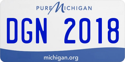MI license plate DGN2018