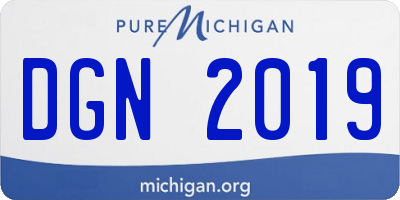 MI license plate DGN2019