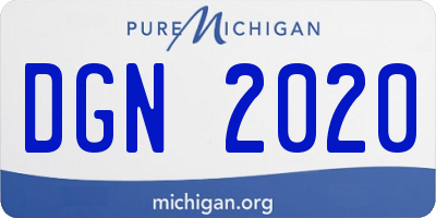 MI license plate DGN2020