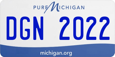 MI license plate DGN2022
