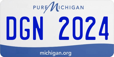 MI license plate DGN2024