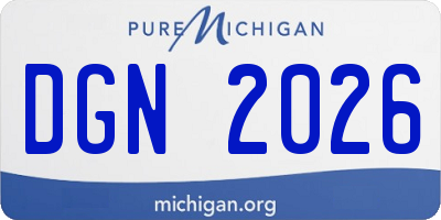 MI license plate DGN2026