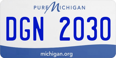 MI license plate DGN2030