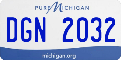 MI license plate DGN2032