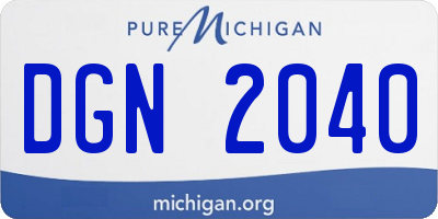 MI license plate DGN2040
