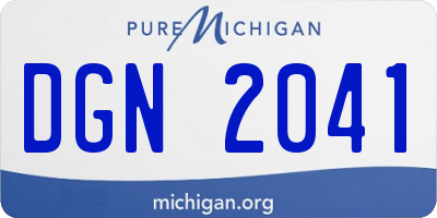 MI license plate DGN2041